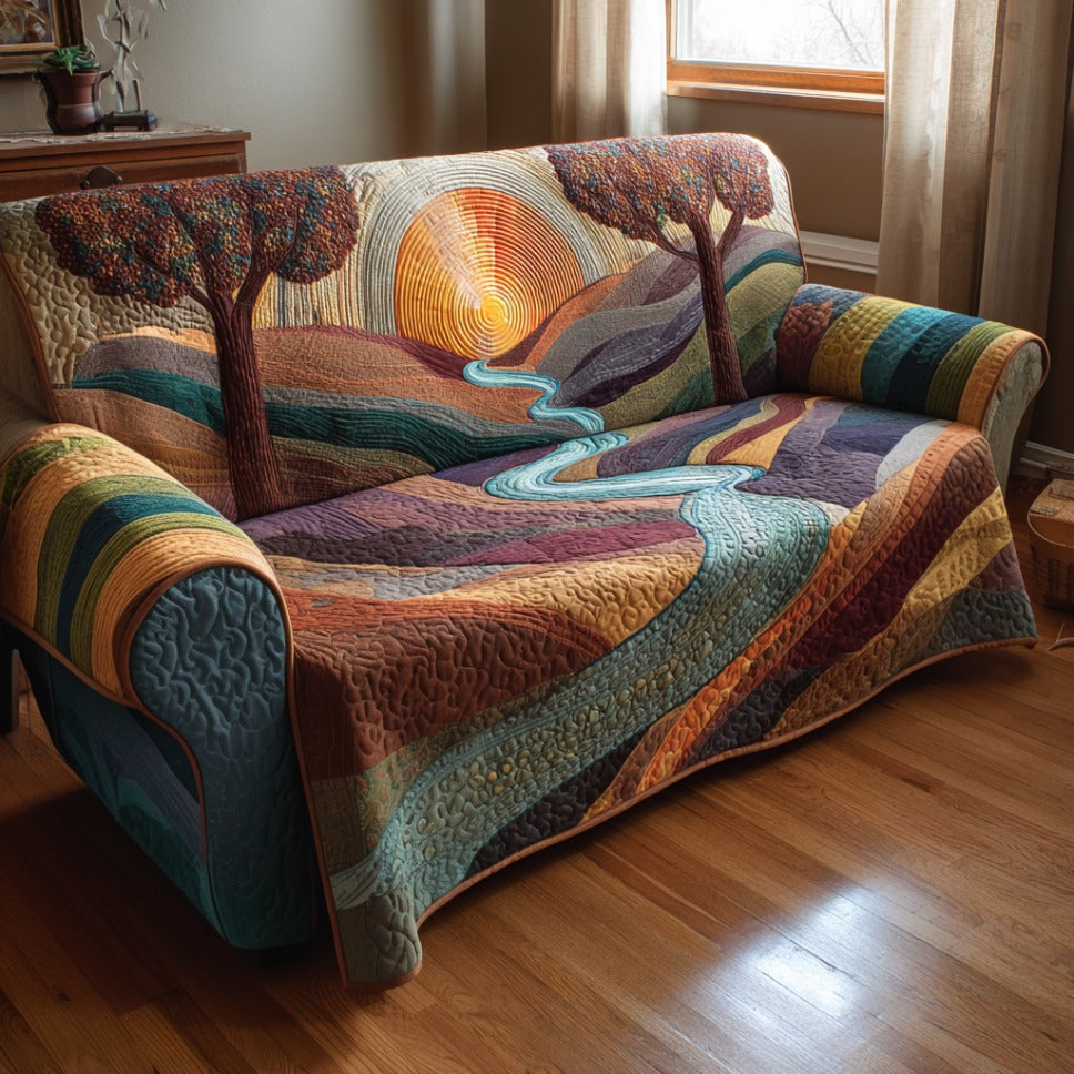 Golden Light Quilted Sofa Cover NCU0DV9205