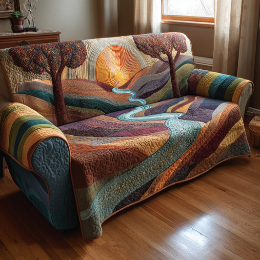 Golden Light Quilted Sofa Cover NCU0DV9205
