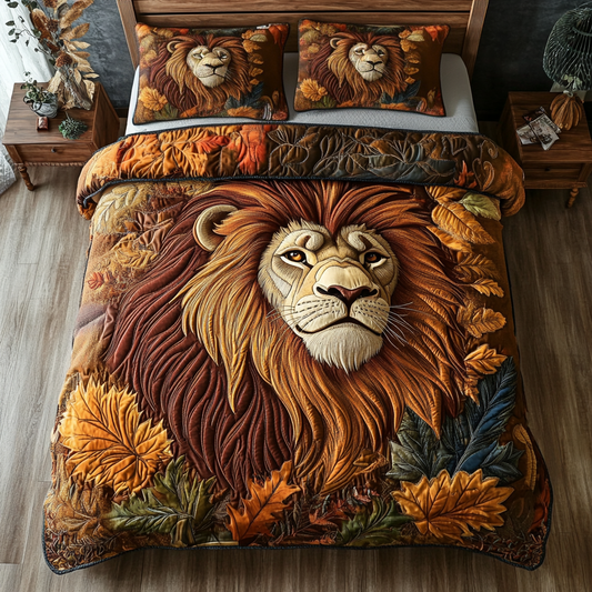 Golden Lion 3-Piece Quilted Bedding Set NCU0DK9567