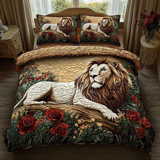 Golden Lion 3-Piece Quilted Bedding Set NCU0DV6259