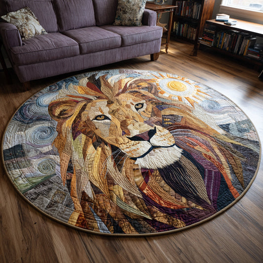 Golden Lion Quilted Round Mat NCU0HH575