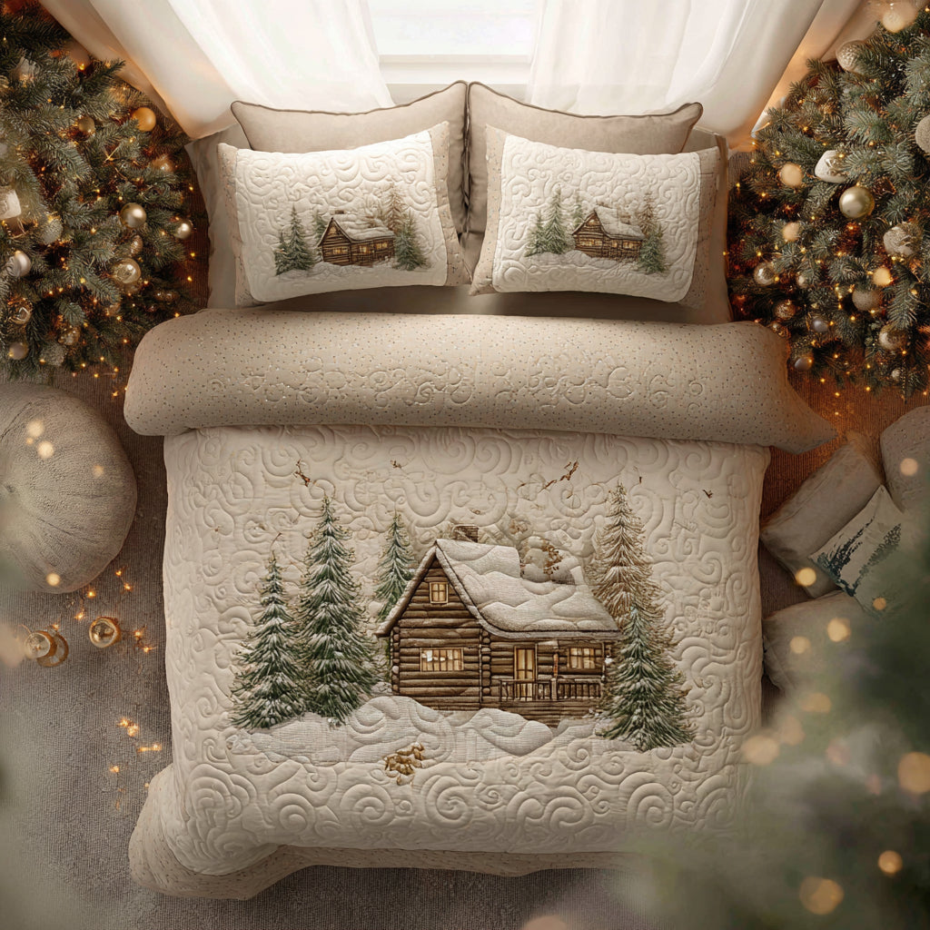 Golden Lodge 3-Piece Quilted Bedding Set NCU0DV8324