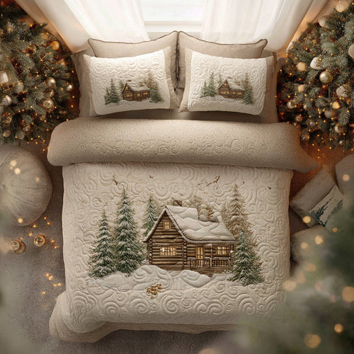 Golden Lodge 3-Piece Quilted Bedding Set NCU0DV8324