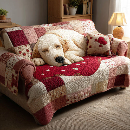 Golden Love Quilted Sofa Cover NCU0TD2155