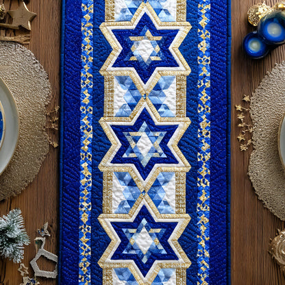 Star Of David Quilted Table Runner NCU0VT367