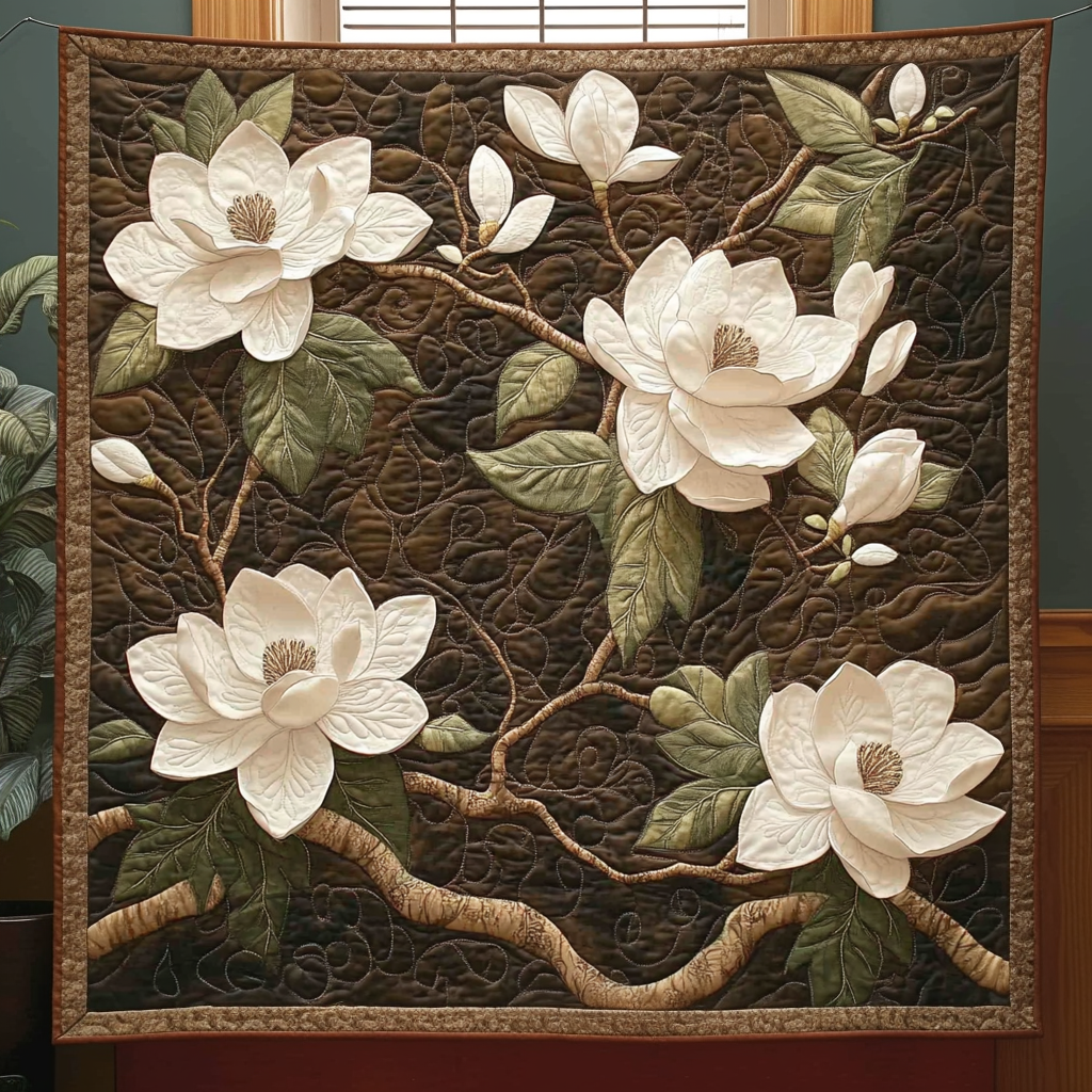 Golden Magnolia Quilted Blanket NCU0DV3671