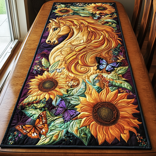 Golden Mane Quilted Table Runner NCU0DK4358