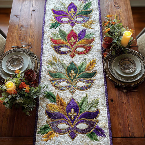 Golden Masque Quilted Table Runner NCU0PT10972