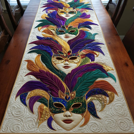 Golden Masquerade Quilted Table Runner NCU0DV9065