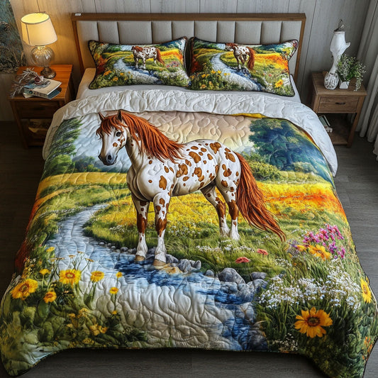 Golden Meadow 3-Piece Quilted Bedding Set NCU0NT5926