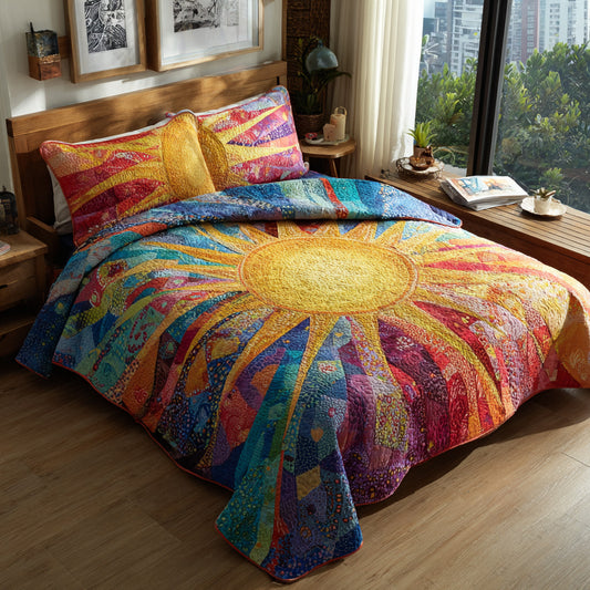 Golden Meadow 3-Piece Quilted Bedding Set NCU0VL3425