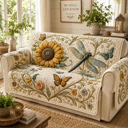 Golden Meadow Flight Quilted Sofa Cover NCU0VL3817