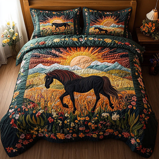 Golden Meadow Spirit 3-Piece Quilted Bedding Set NCU0PT4513
