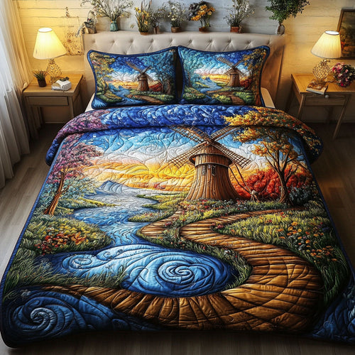 Golden Meadows 3-Piece Quilted Bedding Set NCU0NT5452