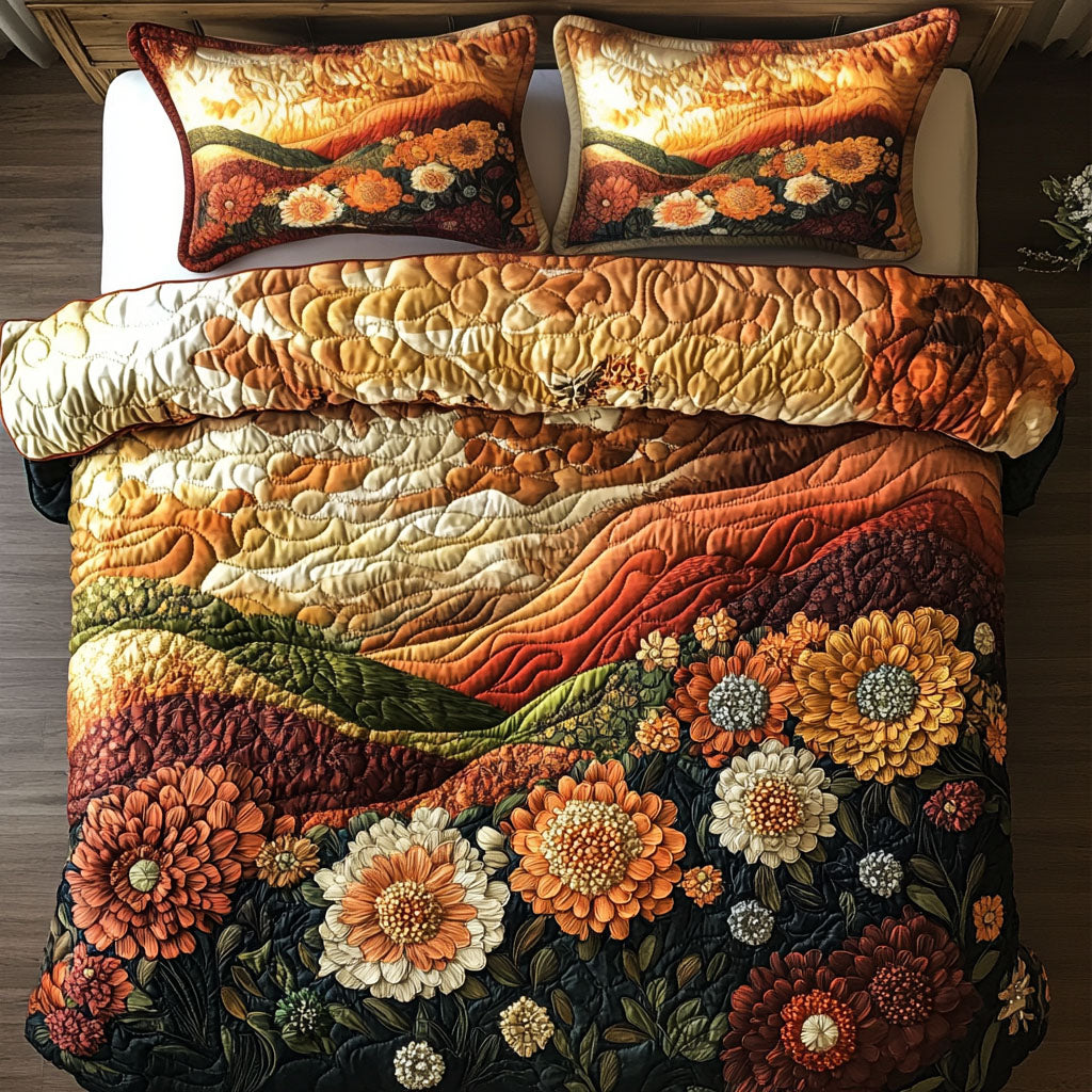 Golden Meadows 3-Piece Quilted Bedding Set NCU0PT7754