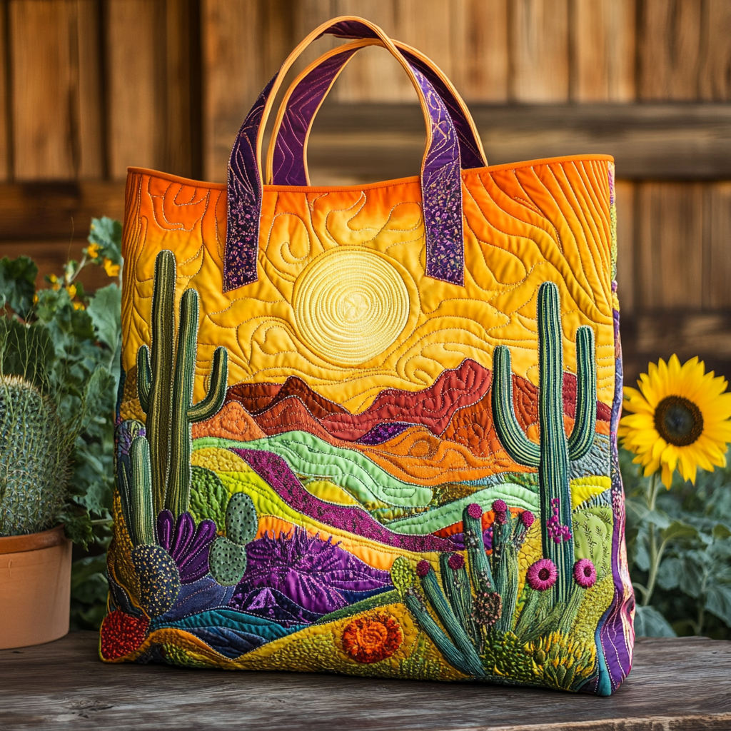 Golden Mesa Quilted Tote Bag NCU0VL2799