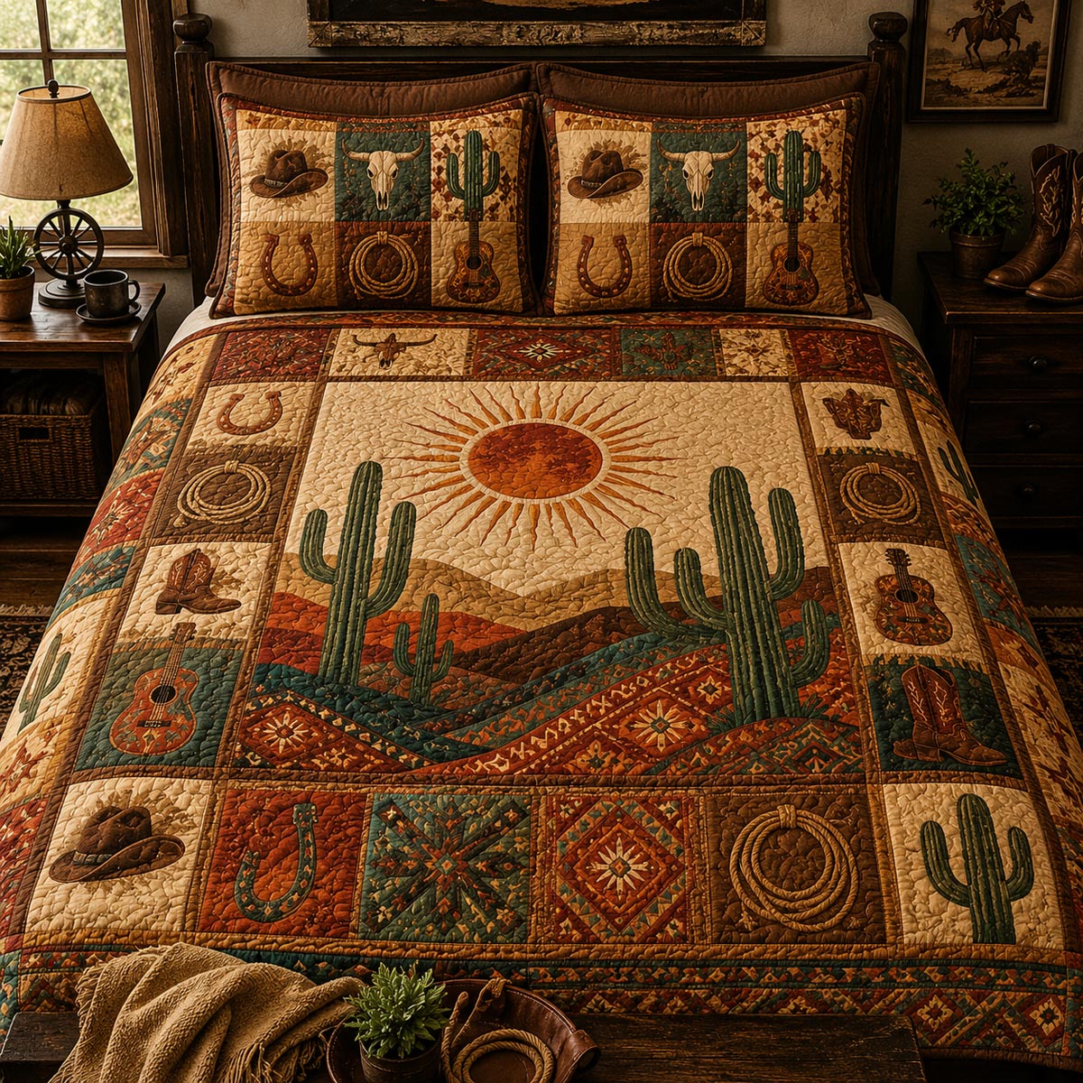 Golden Mesa Trails 3-Piece Quilted Bedding Set NCU0DV9772