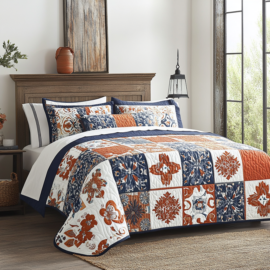 Golden Midnight 3-Piece Quilted Bedding Set NCU0VL1013