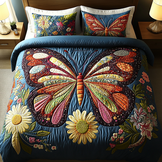 Golden Monarch 3-Piece Quilted Bedding Set NCU0VL1138