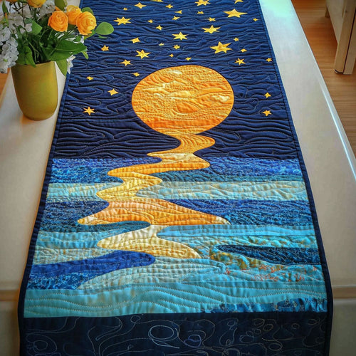 Golden Moonrise Quilted Table Runner NCU0NT5129