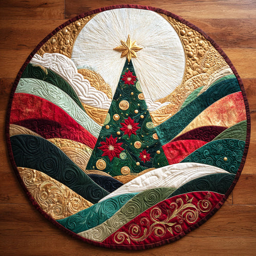 Golden Night Tree Quilted Round Mat NCU0TV295
