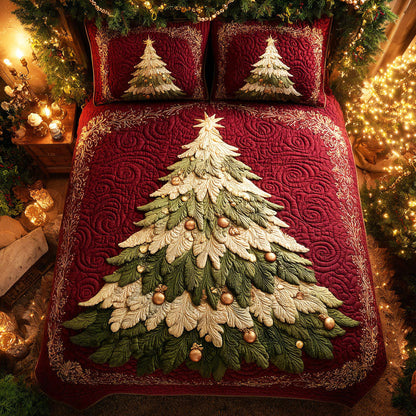 Golden Noel 3-Piece Quilted Bedding Set NCU0TV361