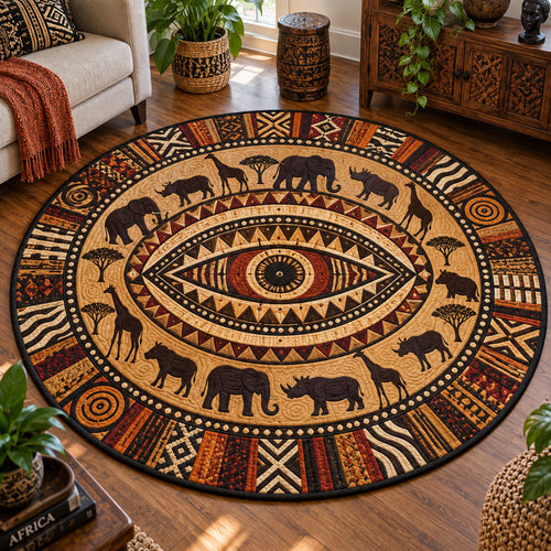 Golden Nomad Quilted Round Mat NCU0PT12066