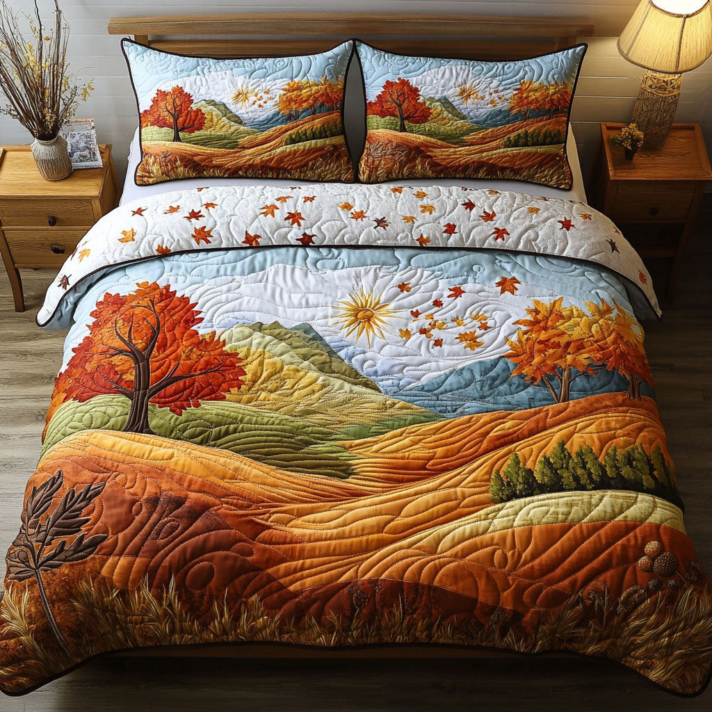 Golden Orchard 3-Piece Quilted Bedding Set NCU0PT7799