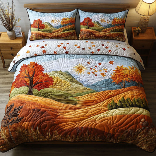 Golden Orchard 3-Piece Quilted Bedding Set NCU0PT7799