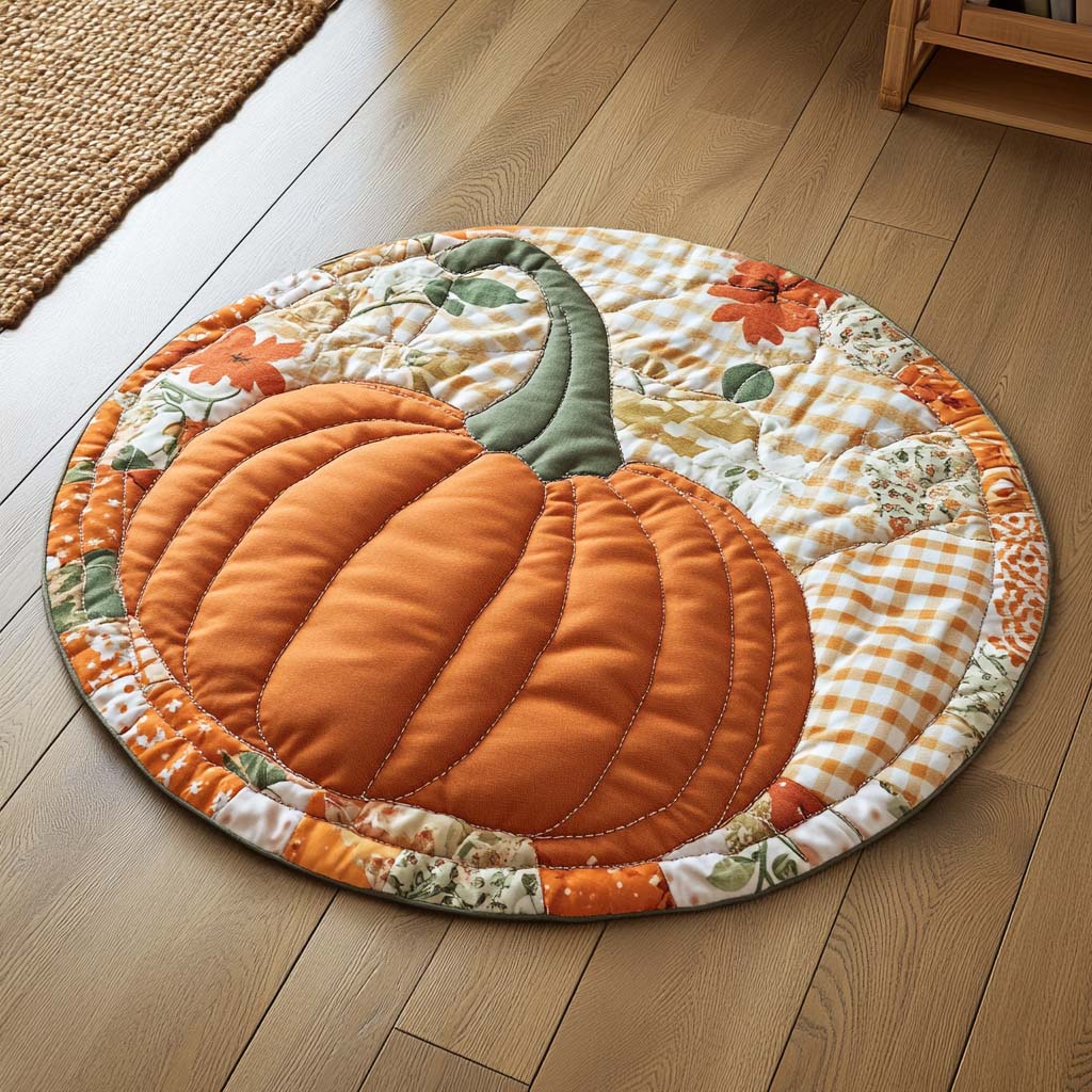 Golden Orchard Quilted Round Mat NCU0XD093