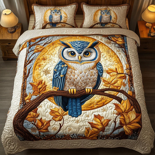 Golden Owl 3-Piece Quilted Bedding Set NCU0NT3364