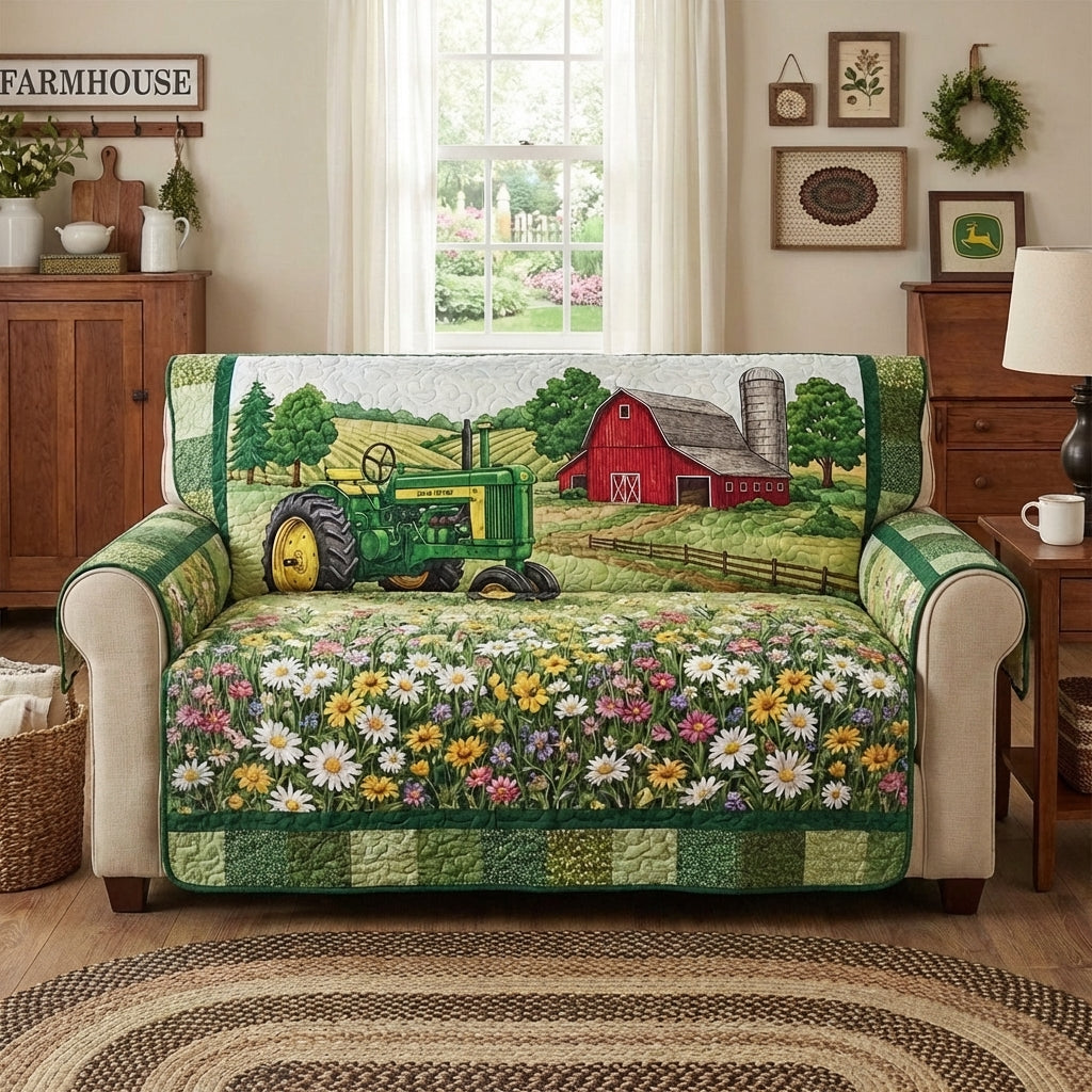 Golden Pastures Quilted Sofa Cover NCU0DV9539