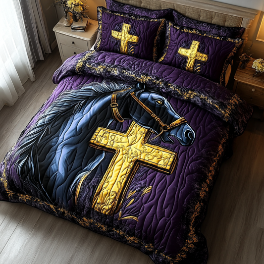 Golden Path 3-Piece Quilted Bedding Set NCU0DK8112