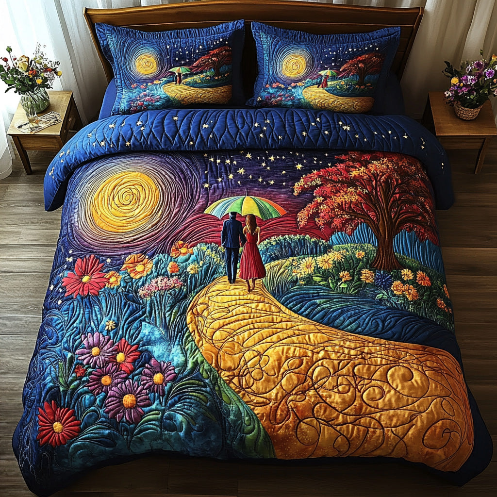 Golden Path 3-Piece Quilted Bedding Set NCU0DV6415