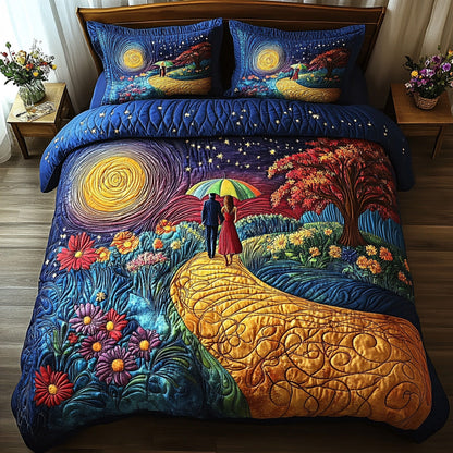 Golden Path 3-Piece Quilted Bedding Set NCU0DV6415