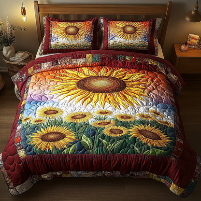 Golden Path 3-Piece Quilted Bedding Set NCU0VL1911