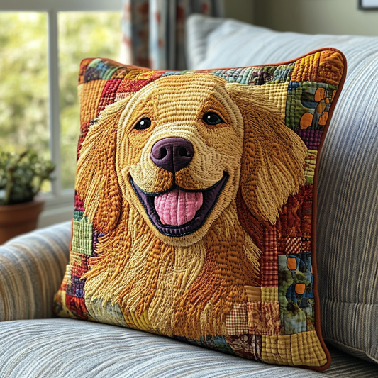 Golden Paws Quilted Pillow Case NCU0DV5597