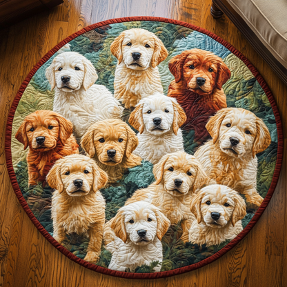 Golden Paws Quilted Round Mat NCU0DV5511