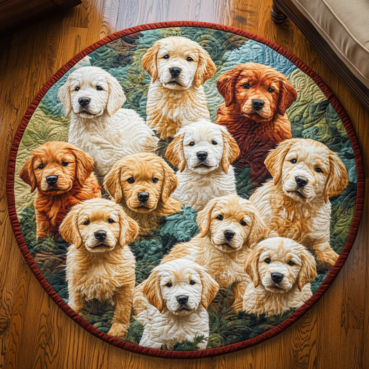Golden Paws Quilted Round Mat NCU0DV5511