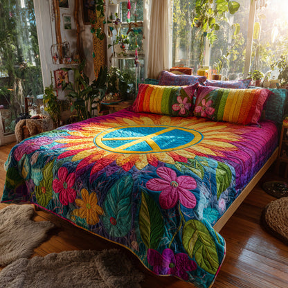 Golden Peace 3-Piece Quilted Bedding Set NCU0VL3303