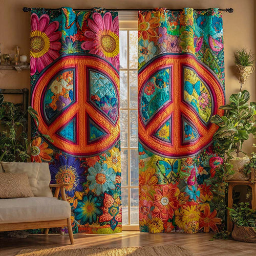 Golden Peace Garden Quilted Curtains NCU0XD1572