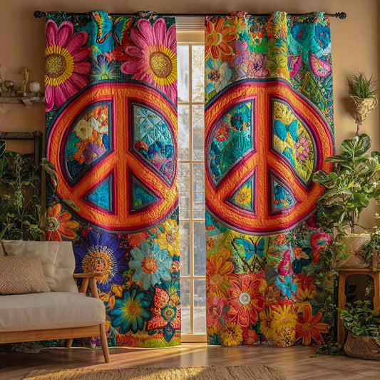 Golden Peace Garden Quilted Curtains NCU0XD1572