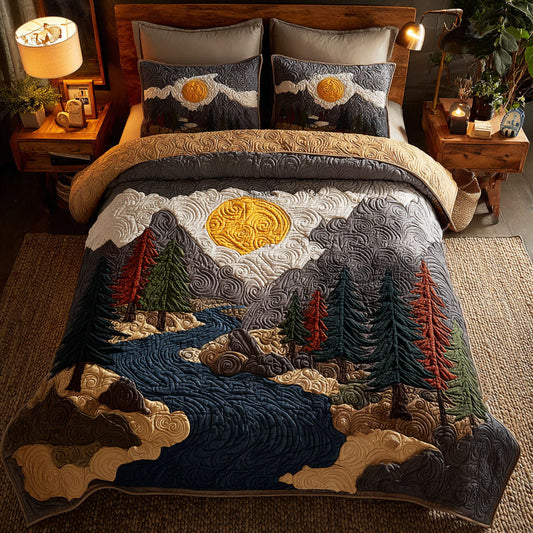 Golden Peak 3-Piece Quilted Bedding Set NCU0TV549