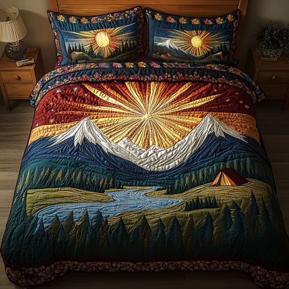 Golden Peaks 3-Piece Quilted Bedding Set NCU0DK5518