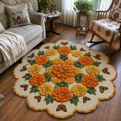 Golden Petal Celebration Custom Shape Area Rug NCU0PT12036