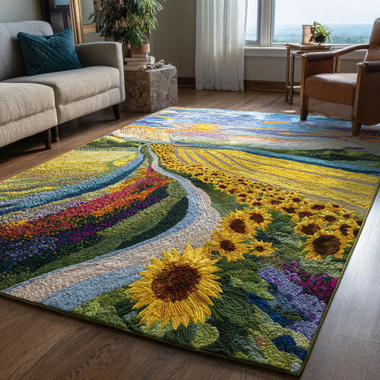 Golden Petal Pathway Area Rug NCU0PT11553