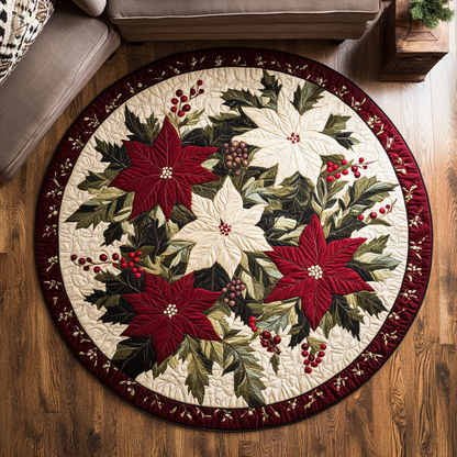 Golden Petal Quilted Round Mat NCU0DK10720