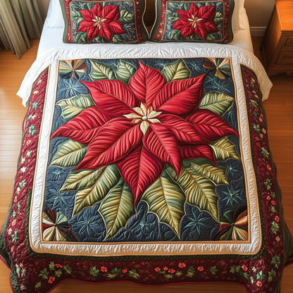 Golden Petals 3-Piece Quilted Bedding Set NCU0VH1060