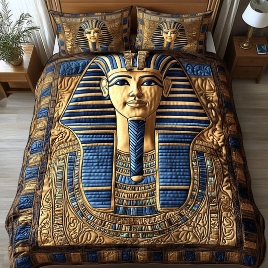 Golden Pharaoh 3-Piece Quilted Bedding Set NCU0NT2946