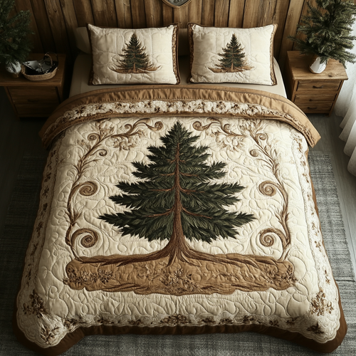 Golden Pine 3-Piece Quilted Bedding Set NCU0DV6068